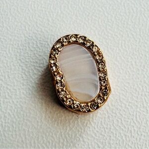 Keep Collective Frosted Center Stone Charm with Rhinestone Halo